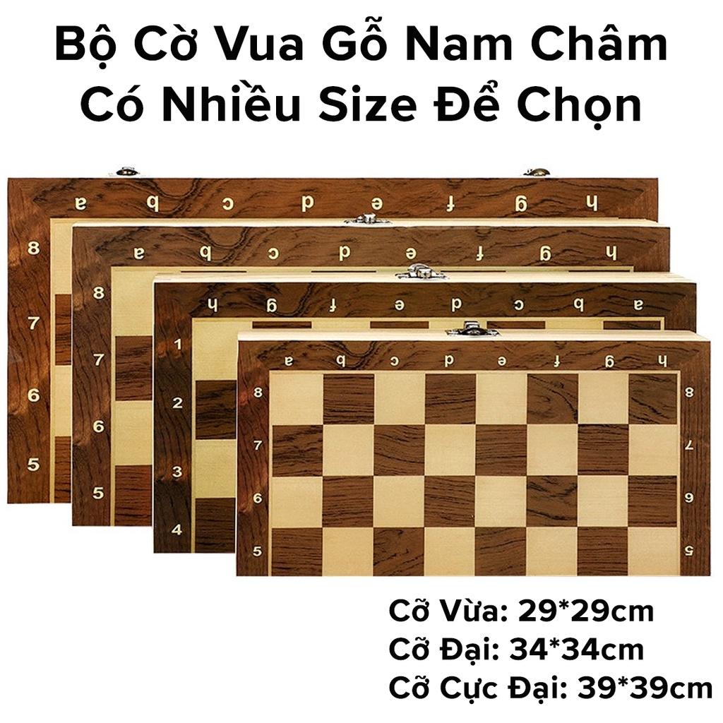 Bộ Cờ Vua Nam Châm Bằng Gỗ Tự Nhiên An Toàn Cao Cấp Size Lớn 34x34cm Chính Hãng