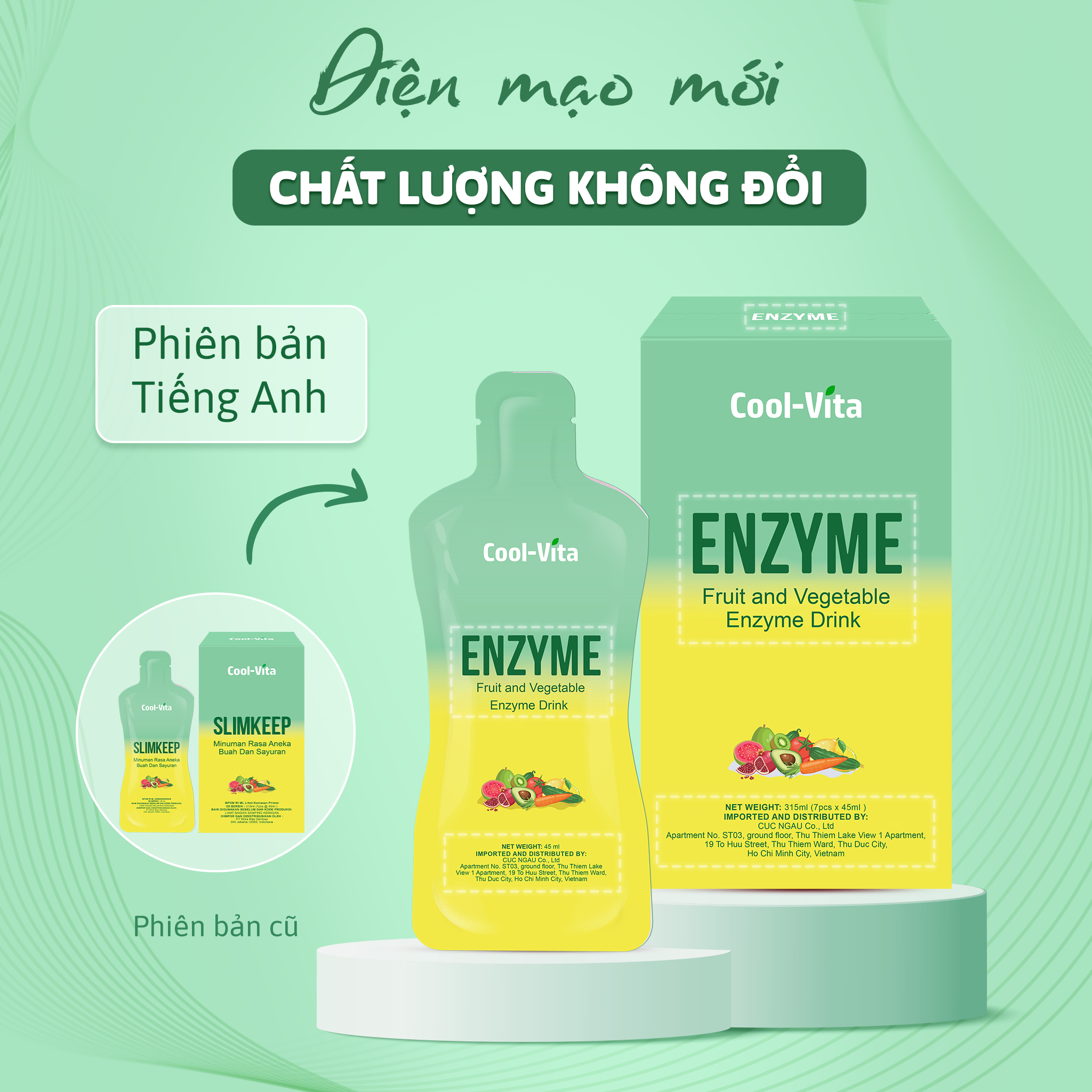 Combo 4 Hộp Nước Uống Enzyme Giúp Thanh Lọc Cơ Thể Slimkeep Hỗ Trợ Điều Chỉnh Cân Nặng Coolvita Hộp 7 Túi