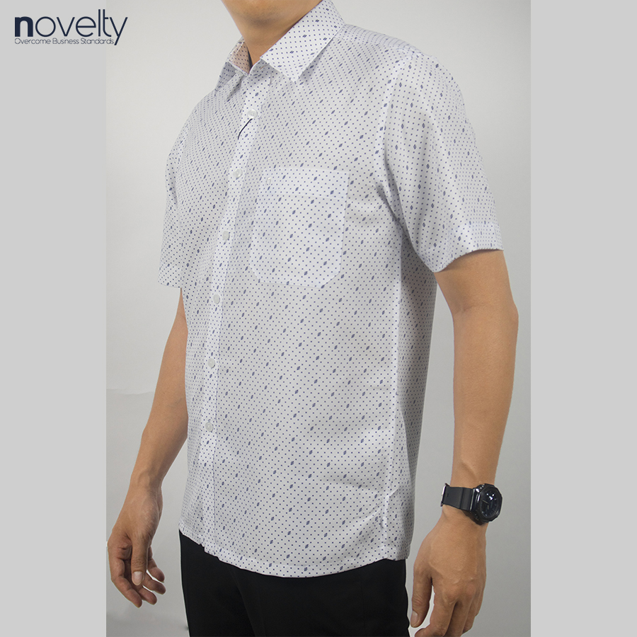 Hình ảnh Áo sơ mi nam ngắn tay Novelty Casual Hoa văn NSMMINMSPB230711N