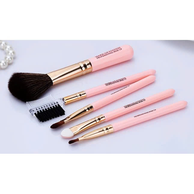 Bộ cọ trang điểm make up 5 chi tiết, dụng cụ trang điểm cá nhân kèm hộp đựng sang trọng món nhỏ gọn, lông mềm mại Cho Lớp Nền Mịn Mướt Cây Cọ Mỹ Phẩm Trang Điểm Để Bàn Tiện Dụng Cho Khuôn Mặt - Màu ngẫu nhiên