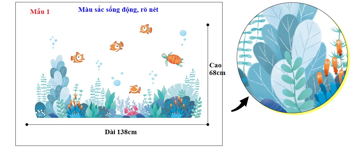 Decal dán tường-Đại dương xanh