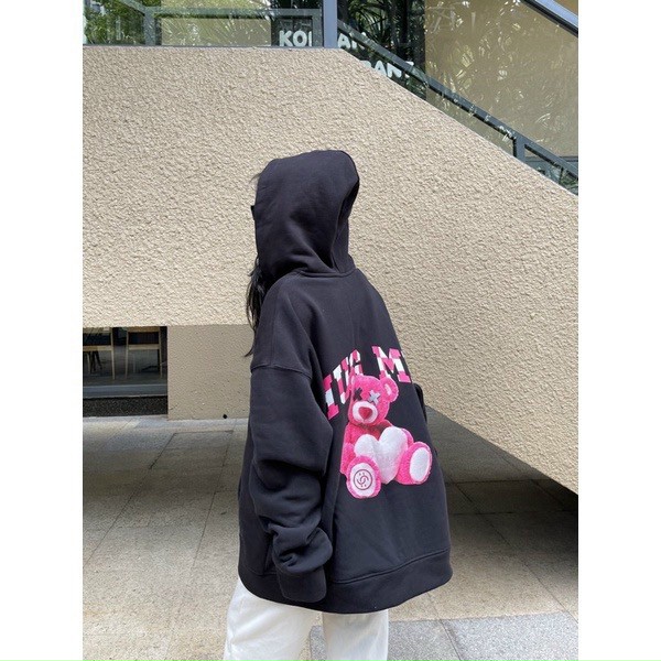 Áo Khoác nỉ HOODIE ZIP TEDDY BEAR, Áo khoác hoodie dây kéo unisex nam nữ form rộng oversize nỉ bông cao cấp, áo khoác chống nắng nữ