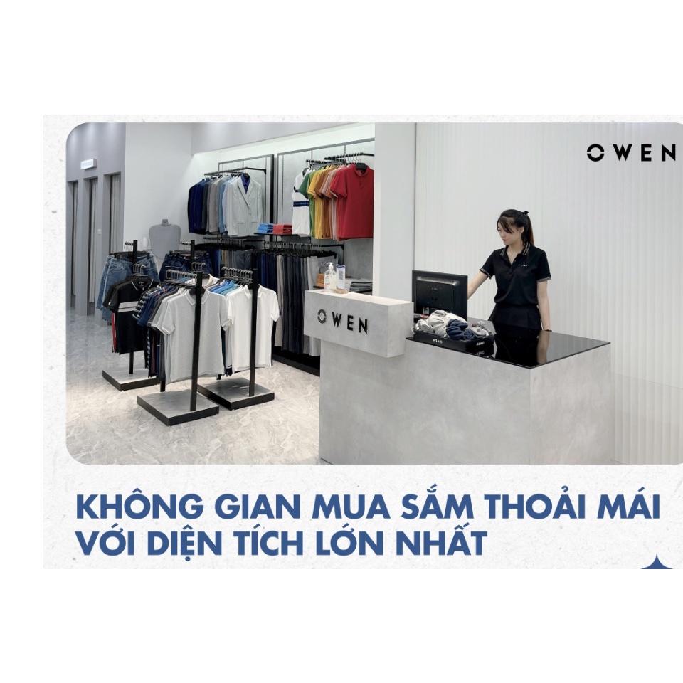 Bộ nỉ nam OWEN màu xám, bộ mặc nhà Thu đông dành cho nam chất liệu cotton cao cấp mã BMN221175