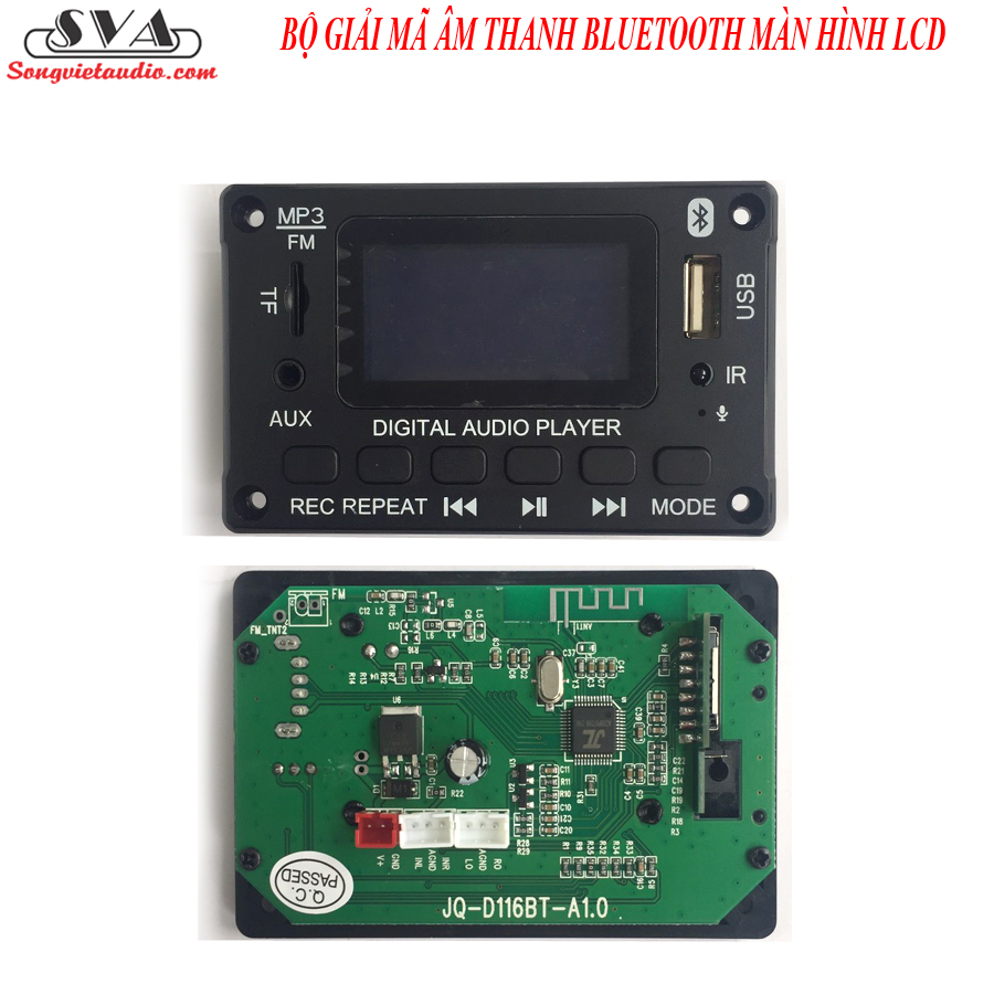 BỘ GIẢI MÃ ÂM THANH BLUETOOTH MÀN HÌNH LCD - ĐEN