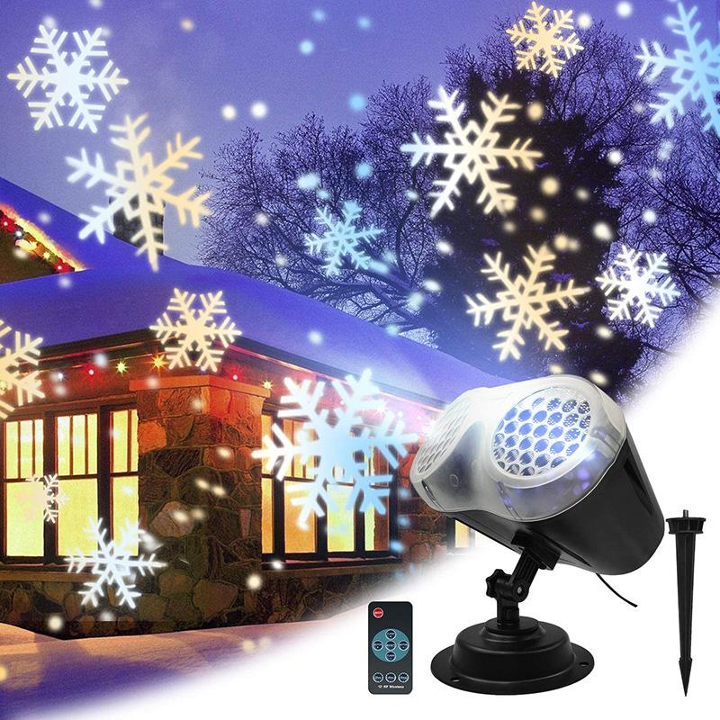 Máy chiếu Giáng sinh, máy chiếu Snowflakes LED với điều khiển từ xa và hẹn giờ, IP65 không thấm nước, cho quà tặng Giáng sinh, bên trong và bên ngoài trang trí tuyết