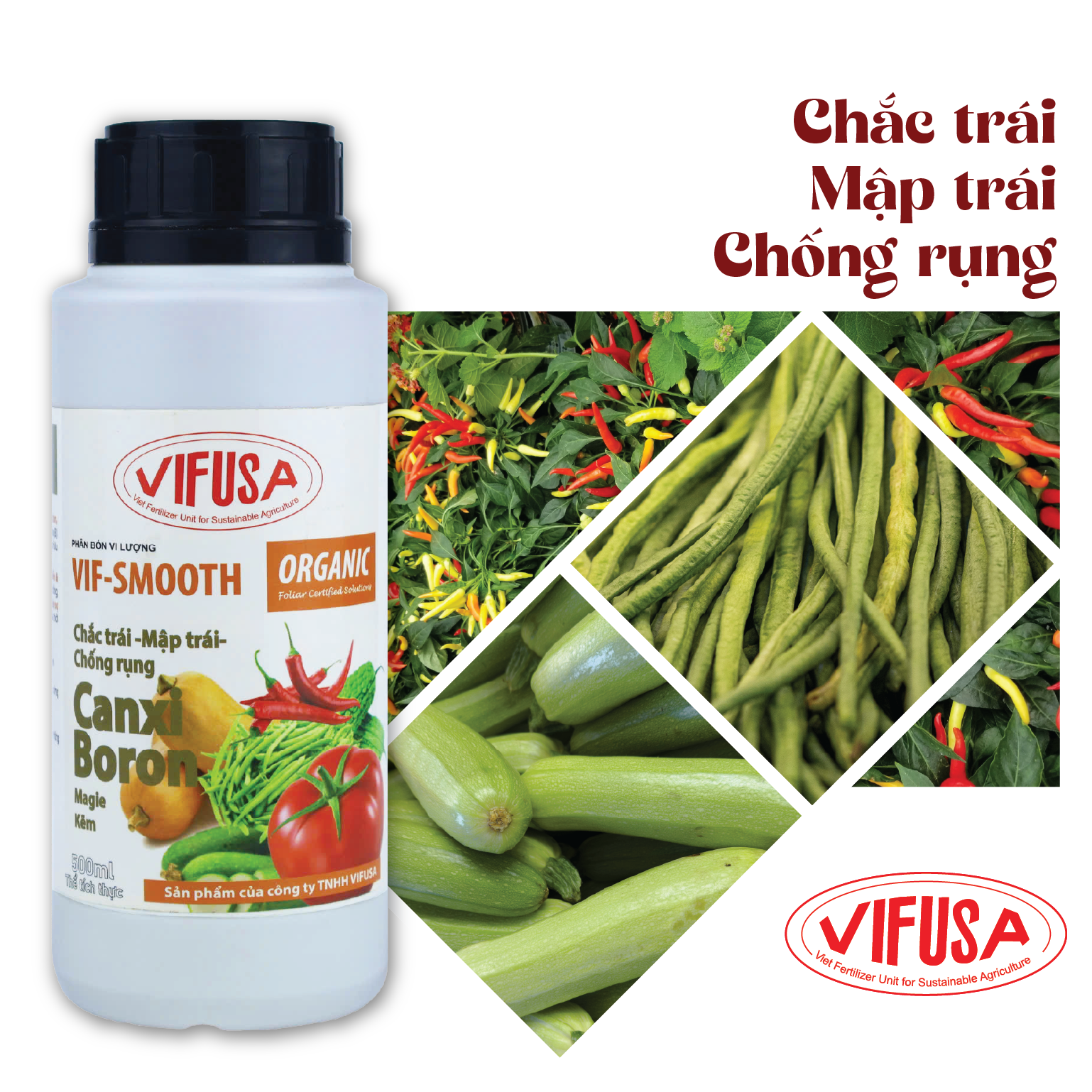 VIF-SMOOTH - Phân bón CanxiBo cahi 500ml [Chuyên rau màu]