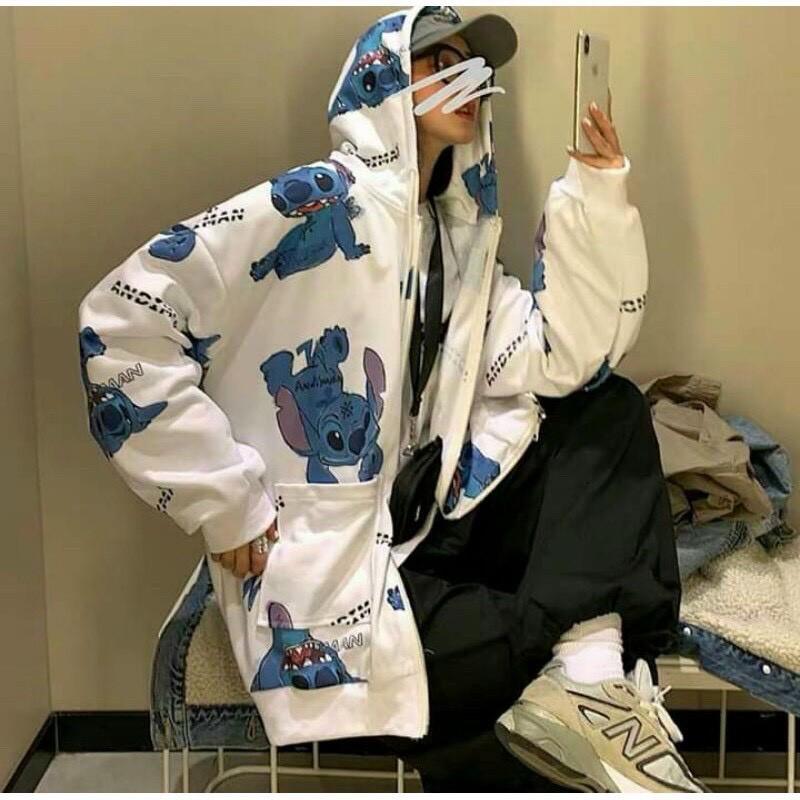 Áo Hoodie Nam Stitch Bigsize - Áo Khoác Nỉ Ulzzang form rộng - Áo khoác nam trơn Uni Mùa Đông