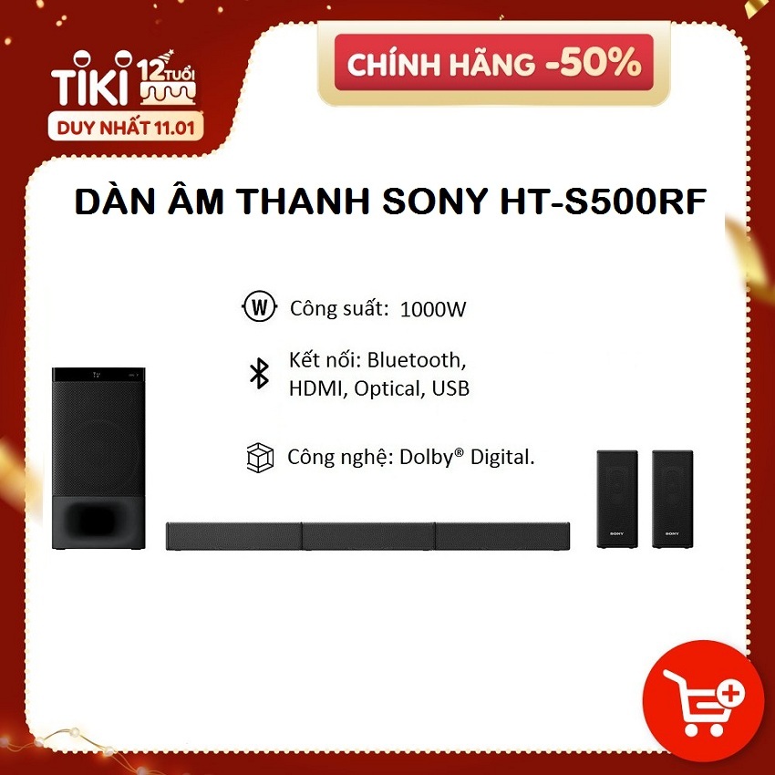 Dàn âm thanh Sony 5.1 HT-S500RF (1000W) - Hàng chính hãng