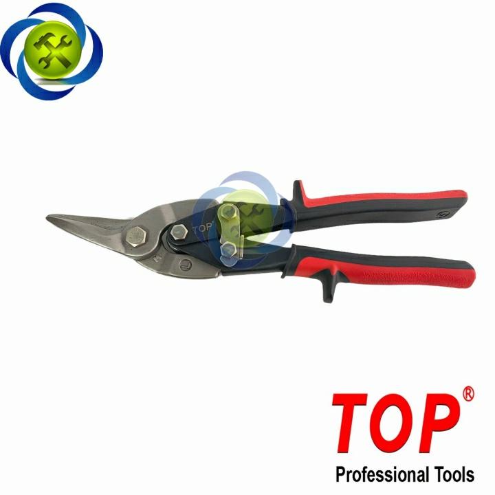 Kéo cắt tôn mũi cong trái TOP VNH-001L cán đỏ 10"/250mm