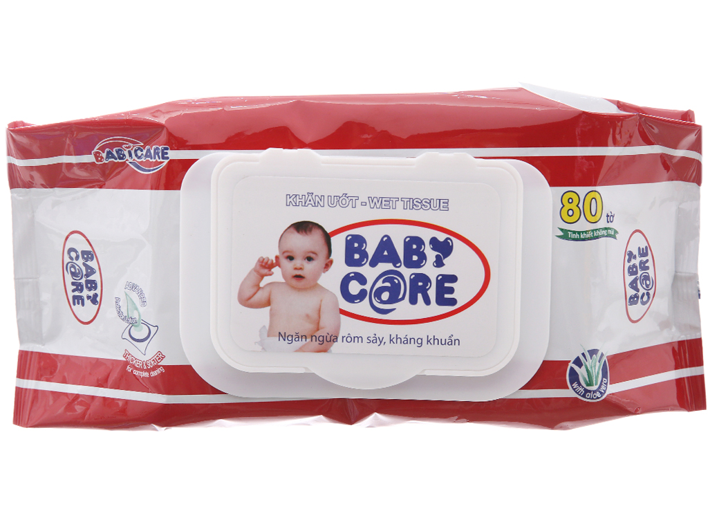 Combo 5 Gói Khăn Ướt Baby Care 80 Tờ Không Mùi