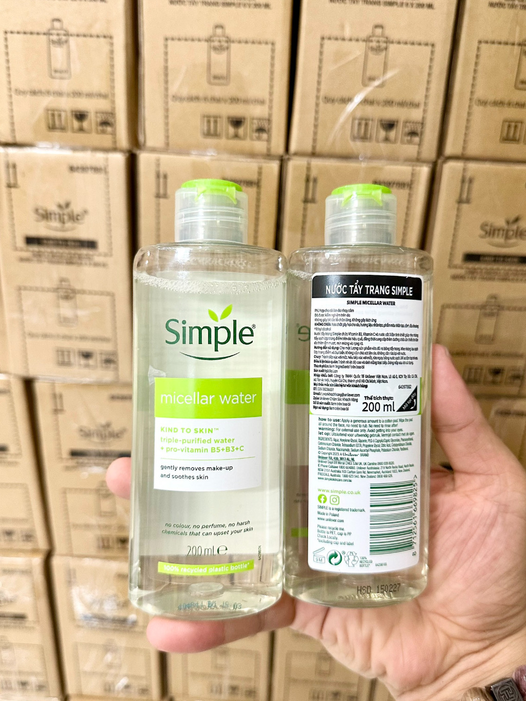 Nước Tẩy Trang SIMPLE Micellar Water 200ml - 400ml - Làm Sạch Trang Điểm - Không Chứa Cồn Gây Khô Rát