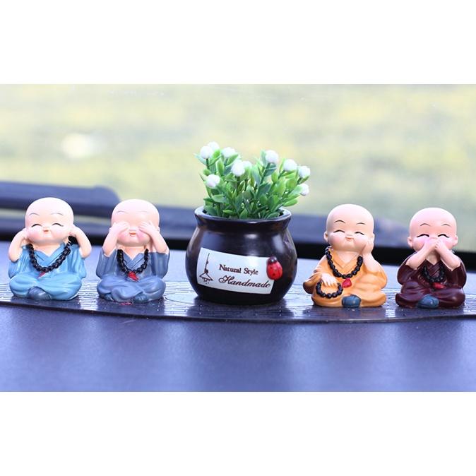 Set tượng tứ không đeo chuỗi hạt trang trí taplo ô tô, táp lô xe hơi - Hoàng Đông shop