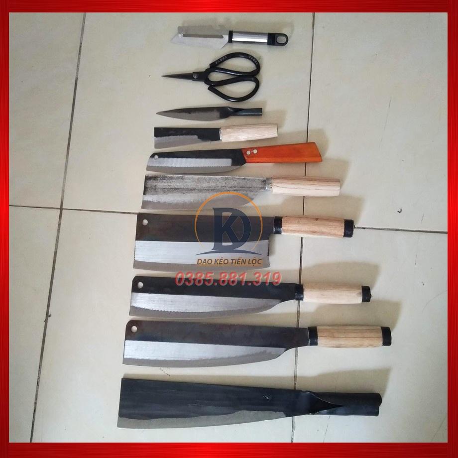 Bộ dao 10 món làm bếp dao tông cán thép