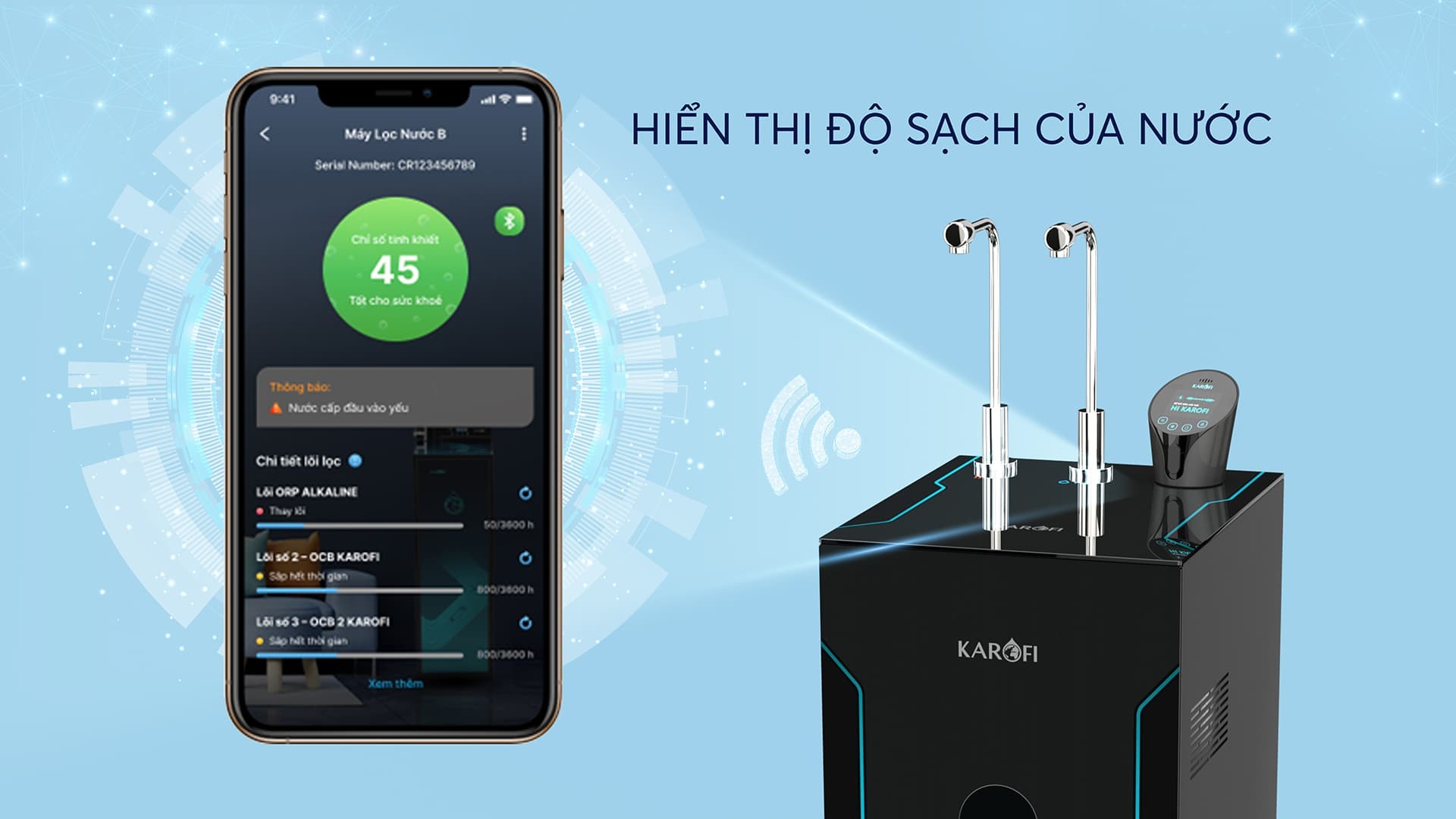 Máy lọc nước ion kiềm nóng lạnh nguội Karofi KAE - S88 - Hàng chính hãng