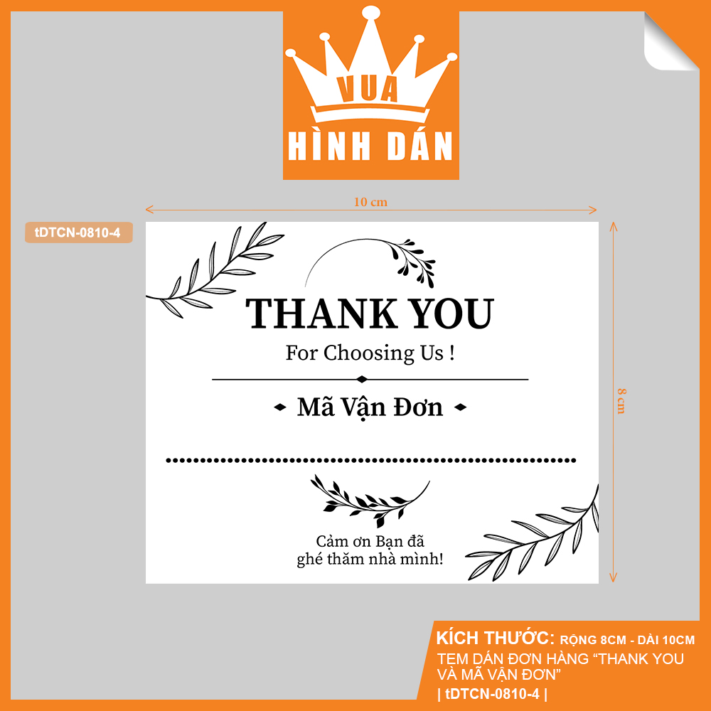 Set 50/100 tem / sticker thank you và ghi mã đơn hàng vận chuyển dành cho shop