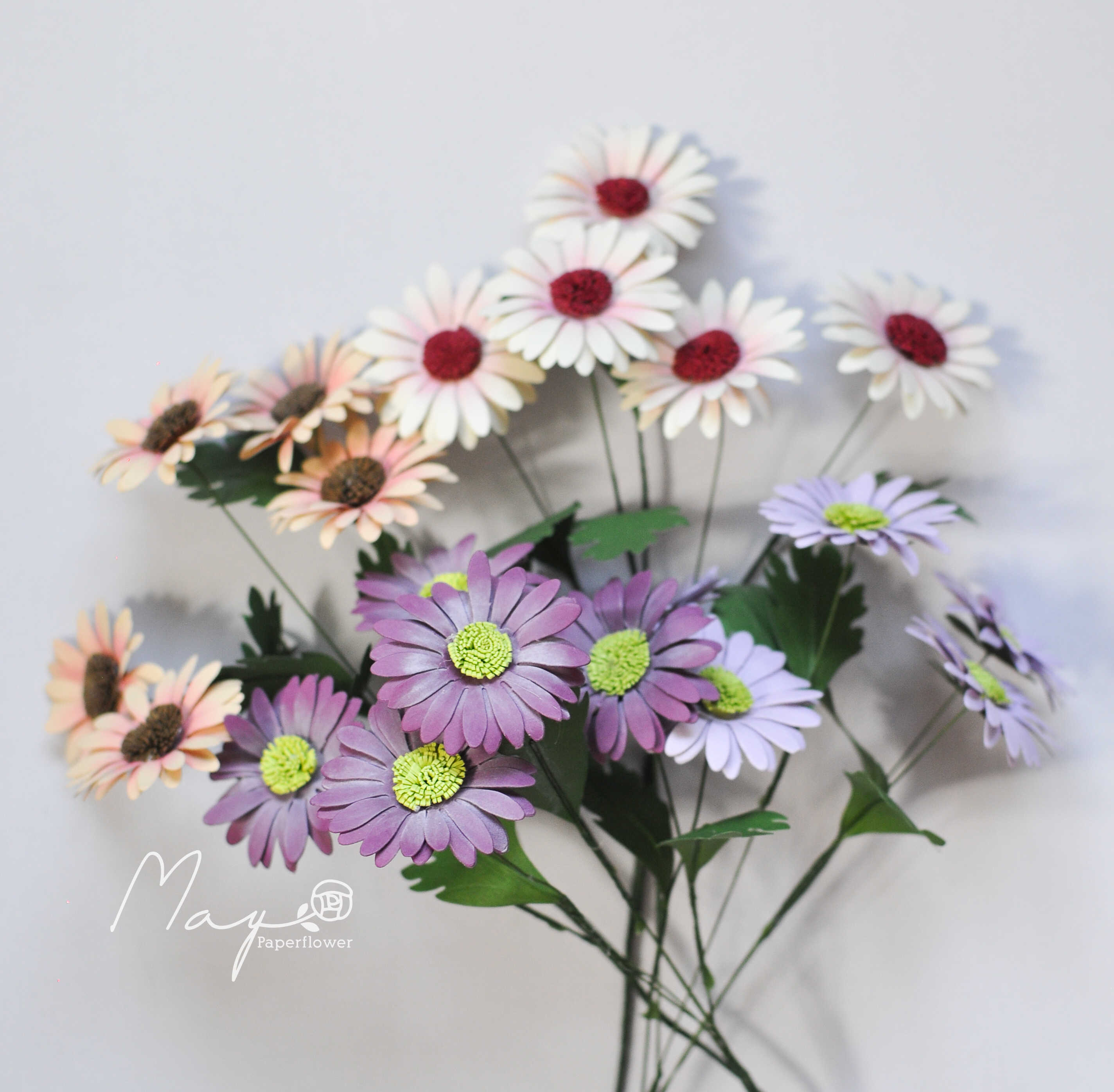 Hoa giấy handmade trang trí, Hoa cúc Daisy nhiều màu, Maypaperflower - hoa giấy nghệ thuật, decor nhà ở, văn phòng