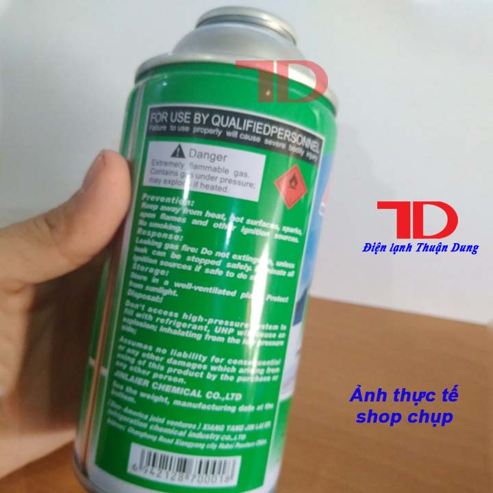 Gas lạnh tủ lạnh và ô tô R134A lon 300ml, gas lon R134A