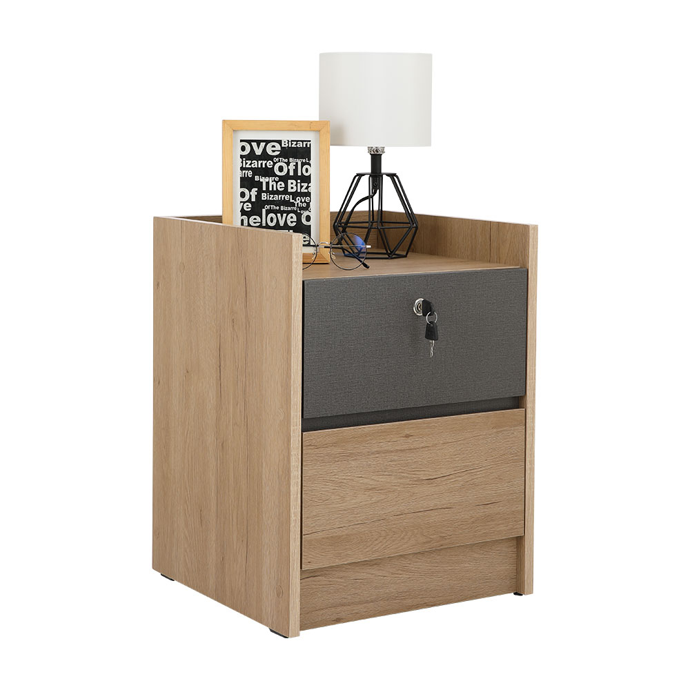 Tủ ngăn kéo gỗ 2 tầng, 1 ngăn khóa AUGUSTA kiểu dáng đơn giản kết hợp 2 tông màu | Index Living Mall - Phân phối độc quyền tại Việt Nam