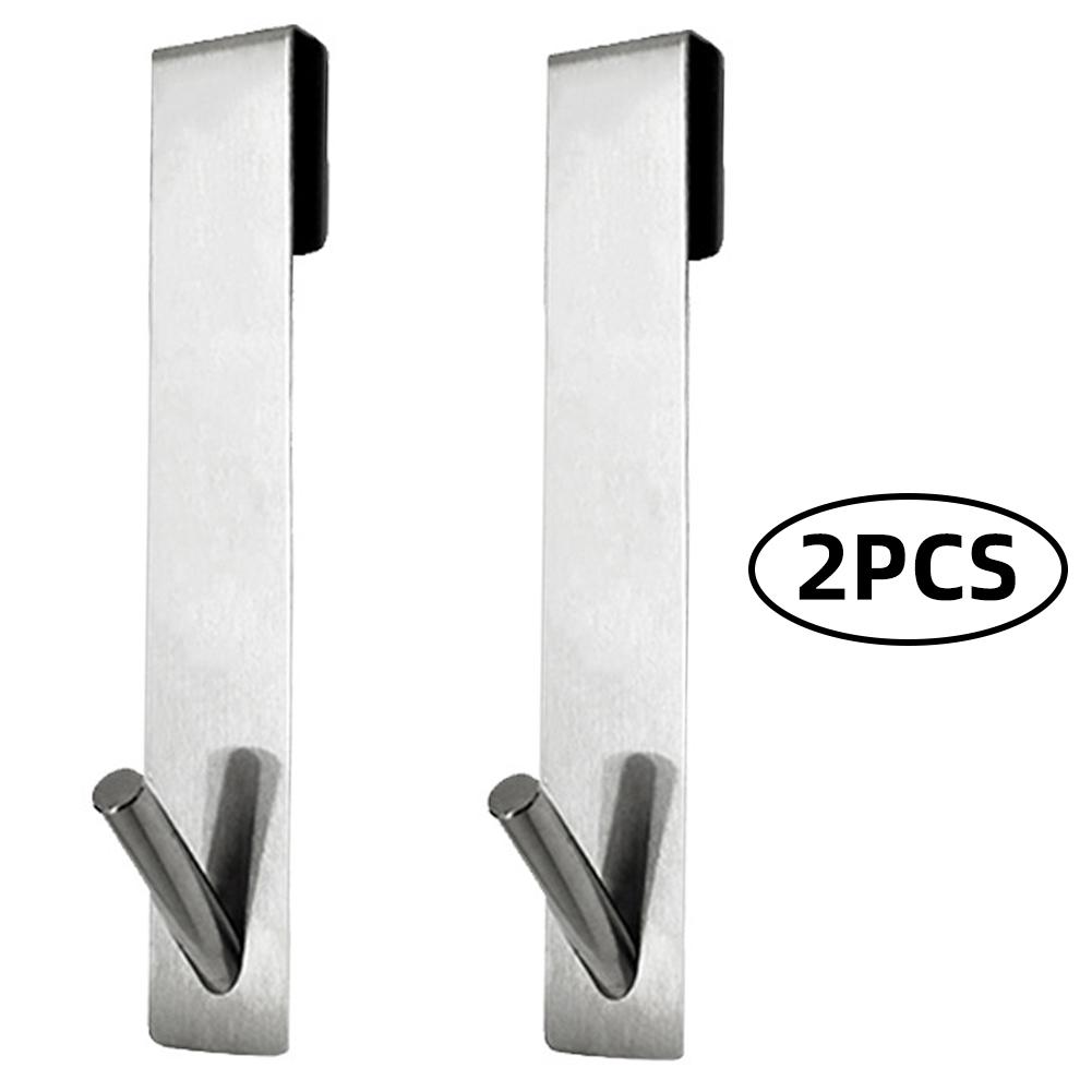 Set 2 Cái Móc Treo Cửa Phòng Tắm Bằng Kính Chống Trượt Không Khoan