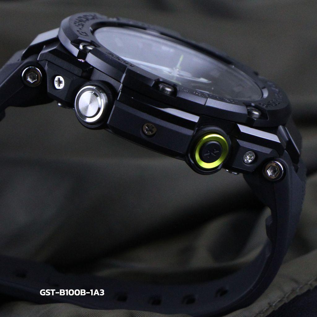 Đồng Hồ Nam Dây Nhựa Casio G-Shock GST-B100B-1A3DR Chính Hãng - Bluetooth - Năng lượng mặt trờ i- GST-B100B-1A3 G-Steel
