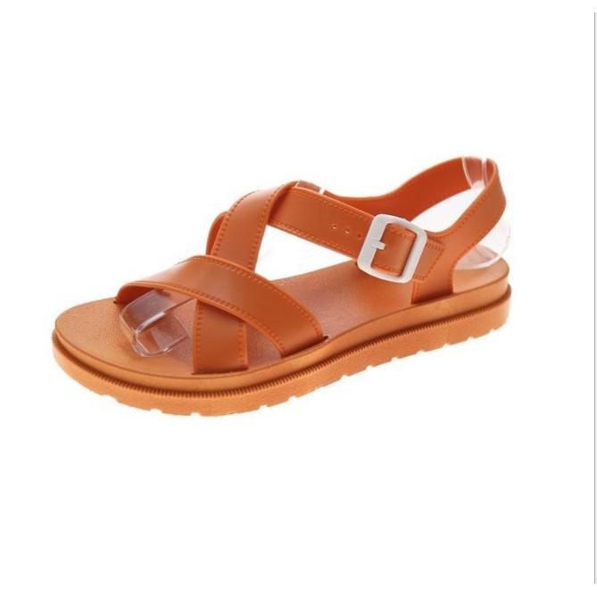 Sandal nhựa nữ quai chéo sắc màu