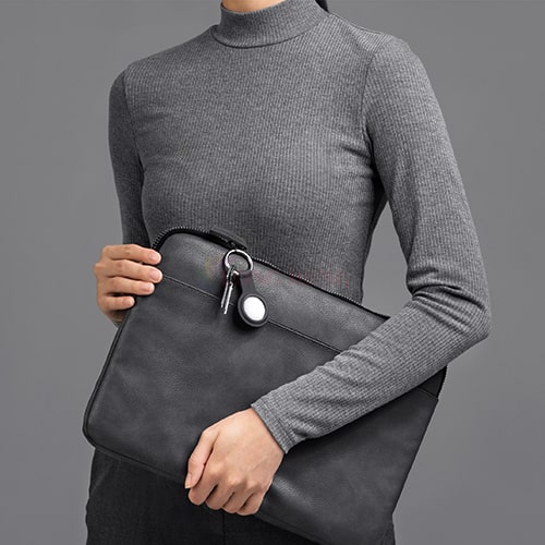 Bao da Uniq Lino Airtag UNIQ-AIRTAGBUN-LINOGRY - Hàng chính hãng