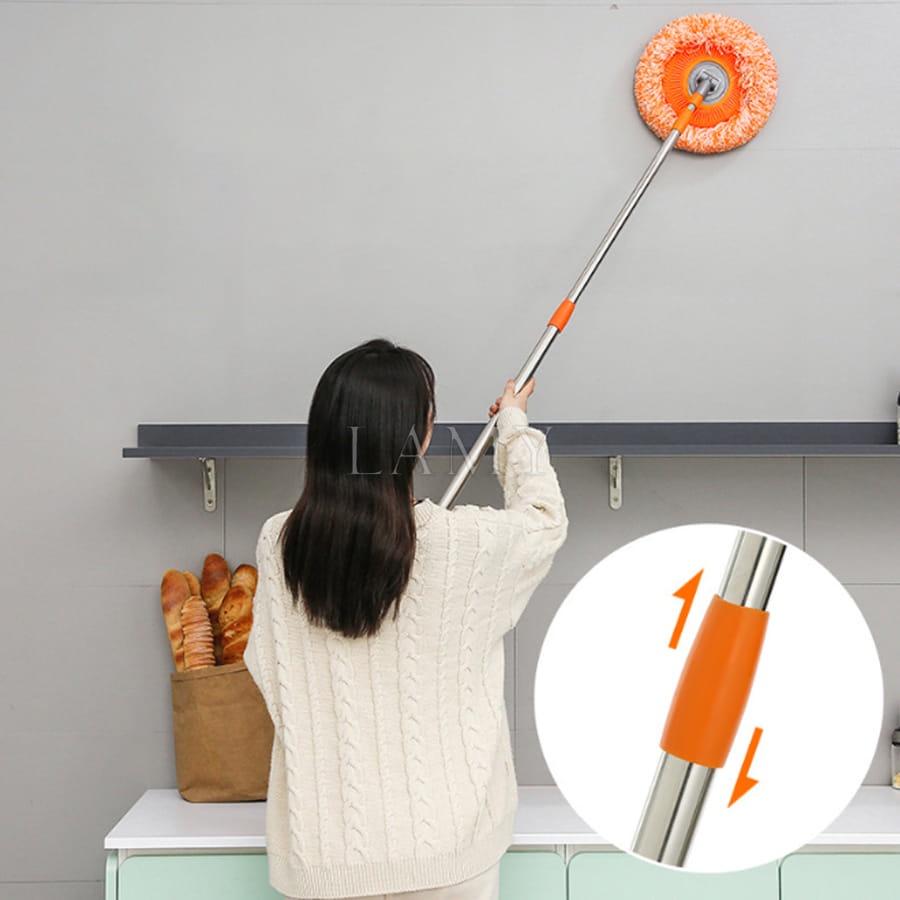 Chổi Lau Trần Nhà, Cây Quét Trần Nhà Hình Hoa Hướng Dương Đa Năng Xoay 180 Độ Cán Inox Dài 180cm