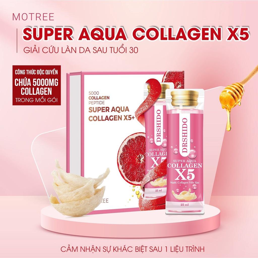 Nước Collagen Yến Sào Motree Super Aqua Collagen X5 1 HỘP 10 gói