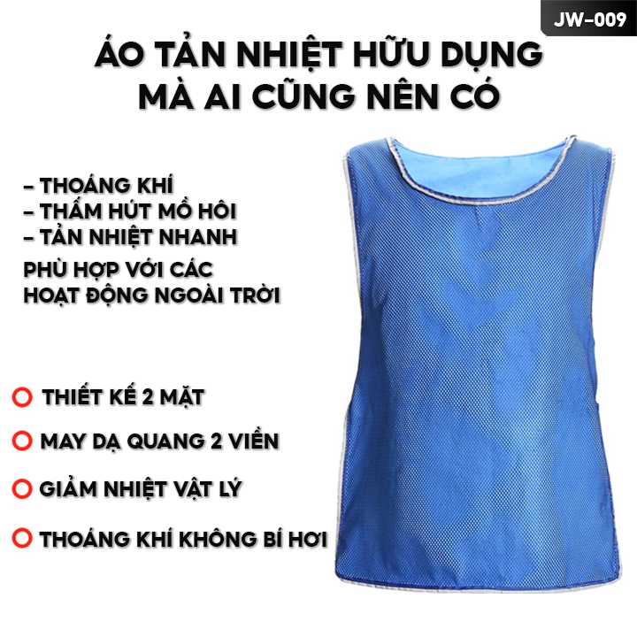 Áo Khoác Ghi Lê Chất Thun Lạnh Làm Mát Thoáng Mồ Hôi 2 Mặt JW-009