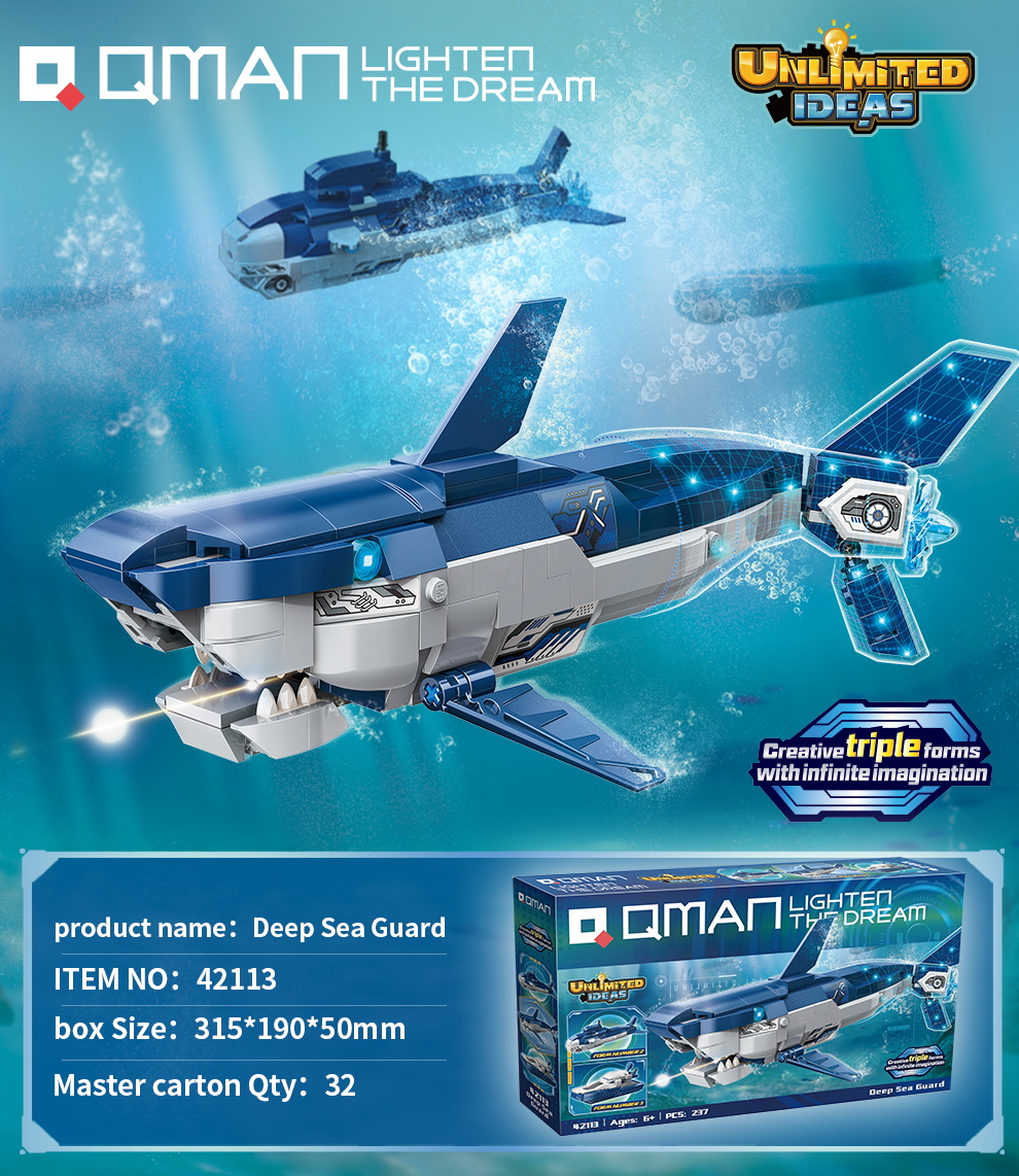Đồ chơi lắp ráp xếp hình: Bảo vệ biển sâu - Qman 42113 (237 Chi tiết)