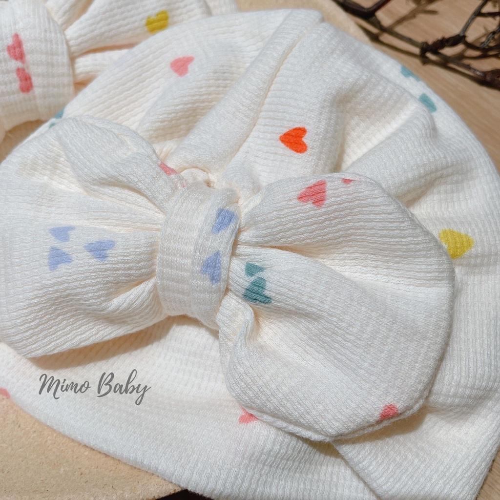Mũ nón turban nơ cho bé gái 6-10kg Mimo Baby MTB62