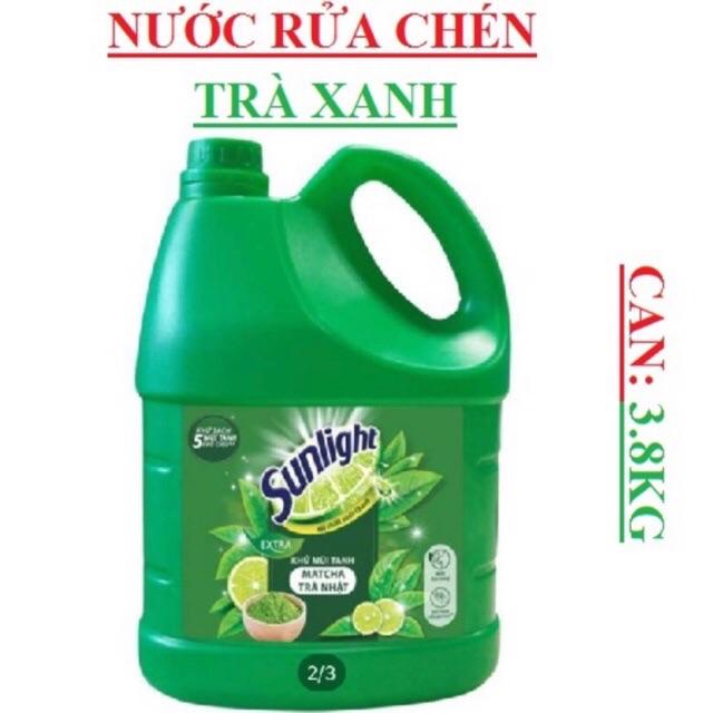 Nước rửa chén Sunlight trà xanh 3,8l