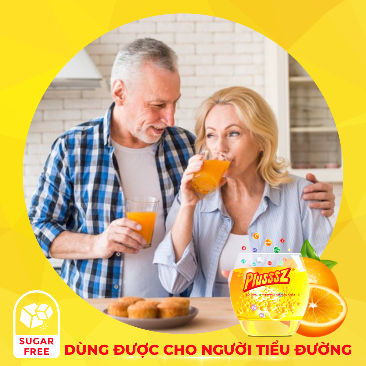 Viên bổ sủi bọt Plusssz Max Multivitamin không đường hương vị cam