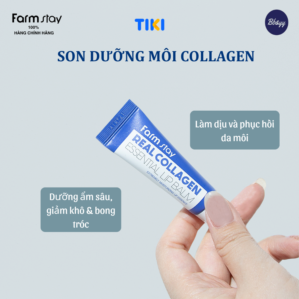Son dưỡng môi Collagen _ Farmstay Real Collagen Essential Lip Balm