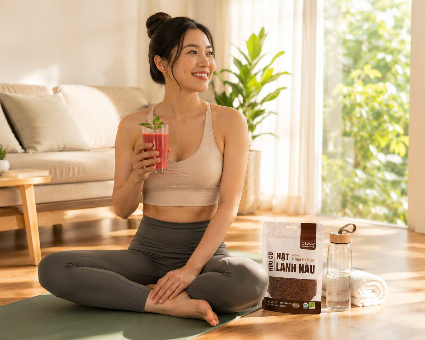 Hạt Lanh Nâu Hữu Cơ C'Lavie 200g - Giàu Chất Xơ, Omega 3, Hỗ Trợ Tiêu Hóa, Ăn Kiêng Healthy