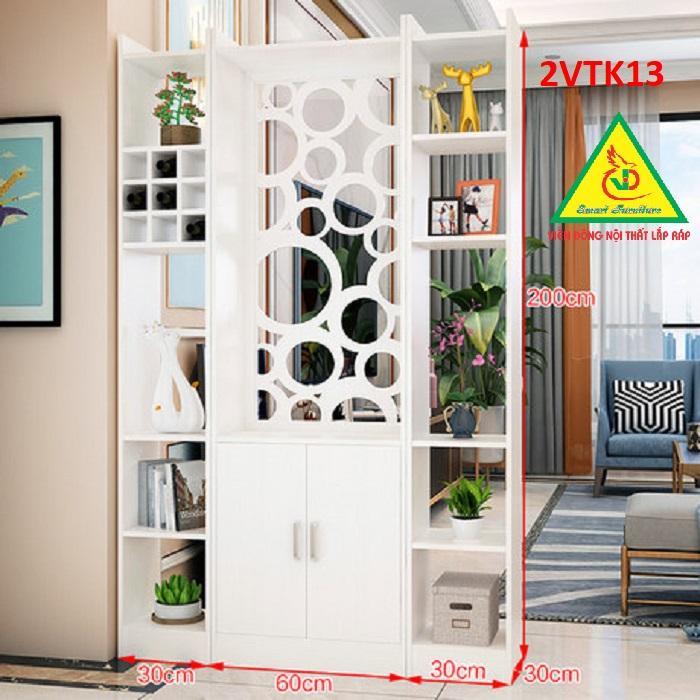 Tủ kệ trang trí kiêm vách ngăn phòng khách , nhà bếp 2VTK13 - Nội thất lắp ráp Viendong Adv