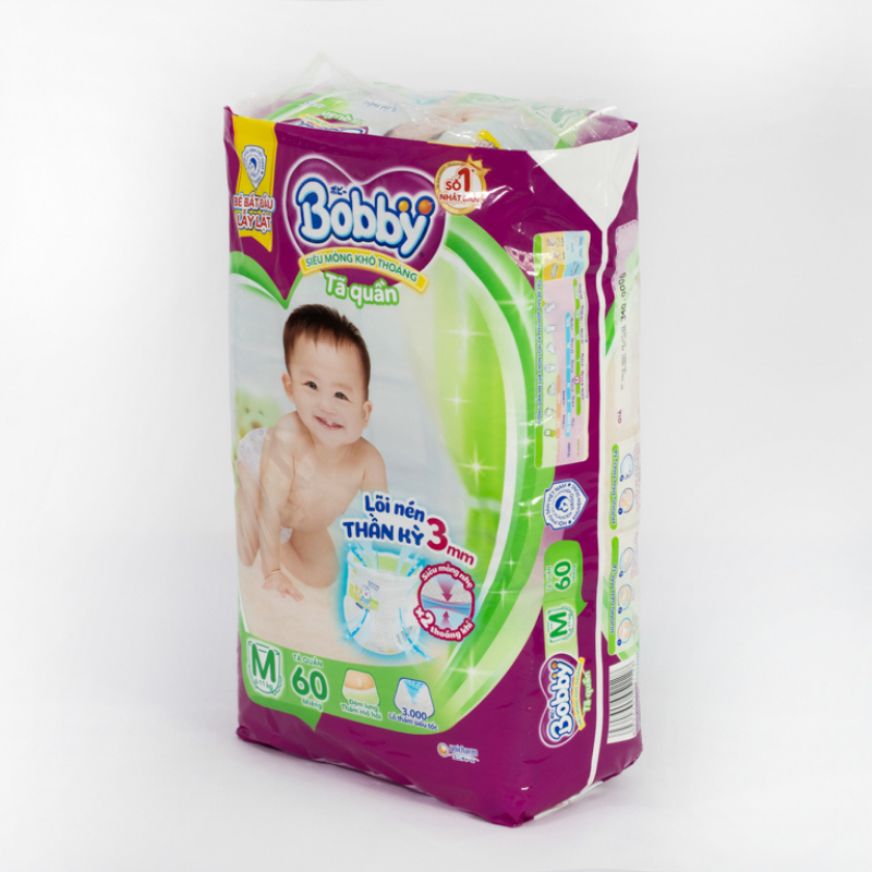 Tã quần Bobby size M 60 miếng (cho bé 6 - 11kg)