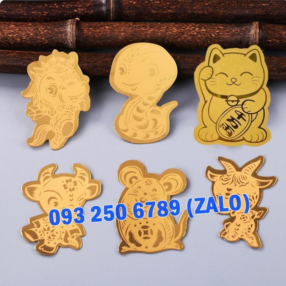 Miếng dán 12 con giáp HỘ MỆNH THEO NĂM SINH, bản mệnh con giáp, hàng nhập khẩu