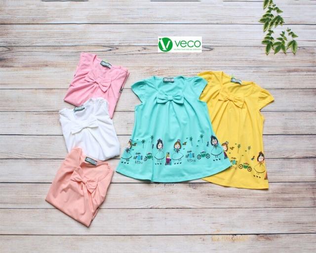 Đầm bé gái xuất khẩu VECO hồng đào B07M B07L