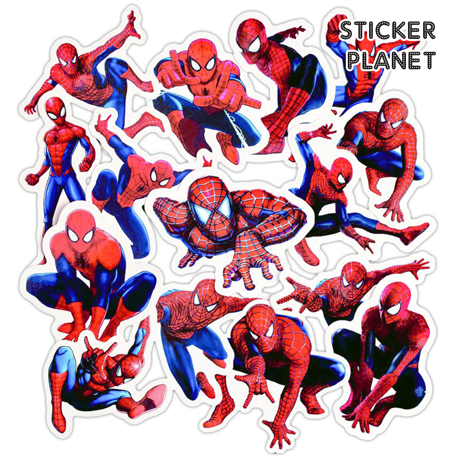 Hình ảnh Bộ sticker người nhện SPIDER MAN chống thấm nước trang trí mũ bảo hiểm, đàn, guitar, ukulele, điện thoại laptop