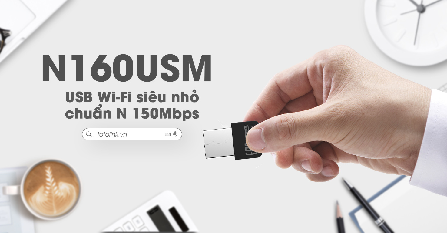 USB WiFi Totolink N160USM chuẩn N tốc độ 150Mbps - Hàng chính hãng DGW phân phối