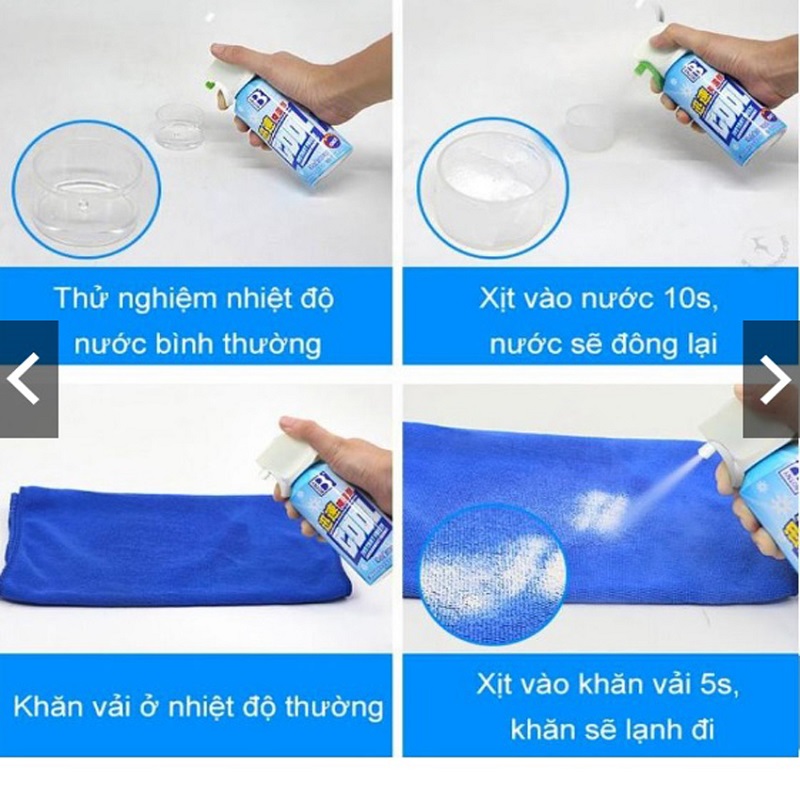 Bình Xịt Làm Lạnh Cấp Tốc, Chai Xịt Làm Lạnh Tức Thì Yên Xe Máy, Ôtô Cao Cấp, Làm Mát Cơ Thể, Không Khí