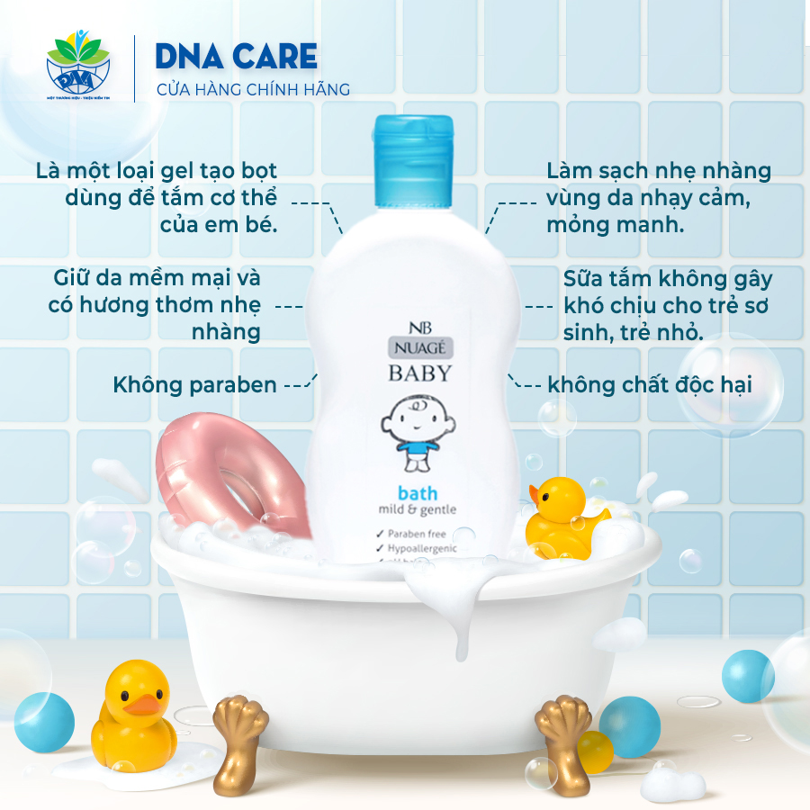 Sữa tắm cho bé sơ sinh Nuage chai 300ml