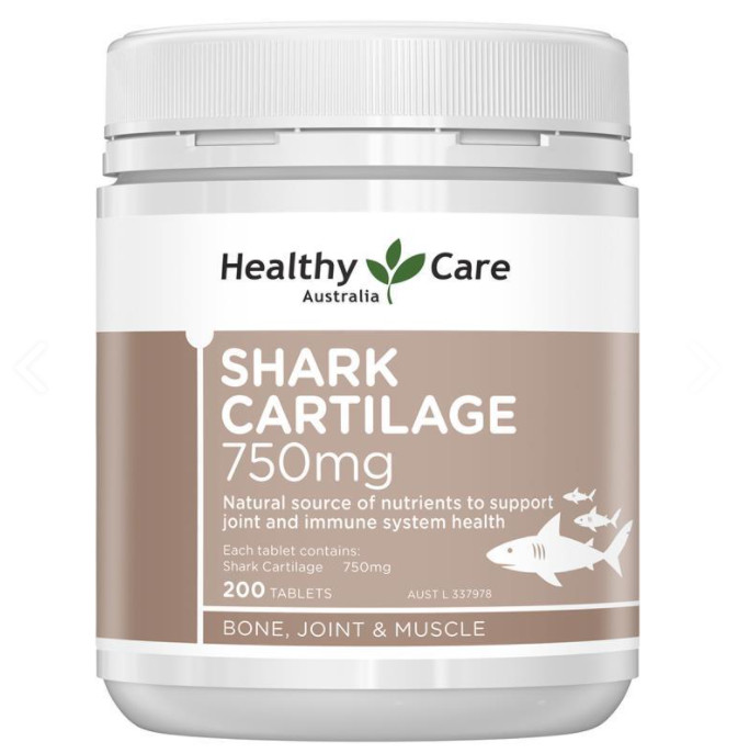 Sụn vi cá mập Úc Healthy Care Shark Cartilage 750mg tăng cường sức khỏe xương khớp, chức năng vận động - OZ Slim Store