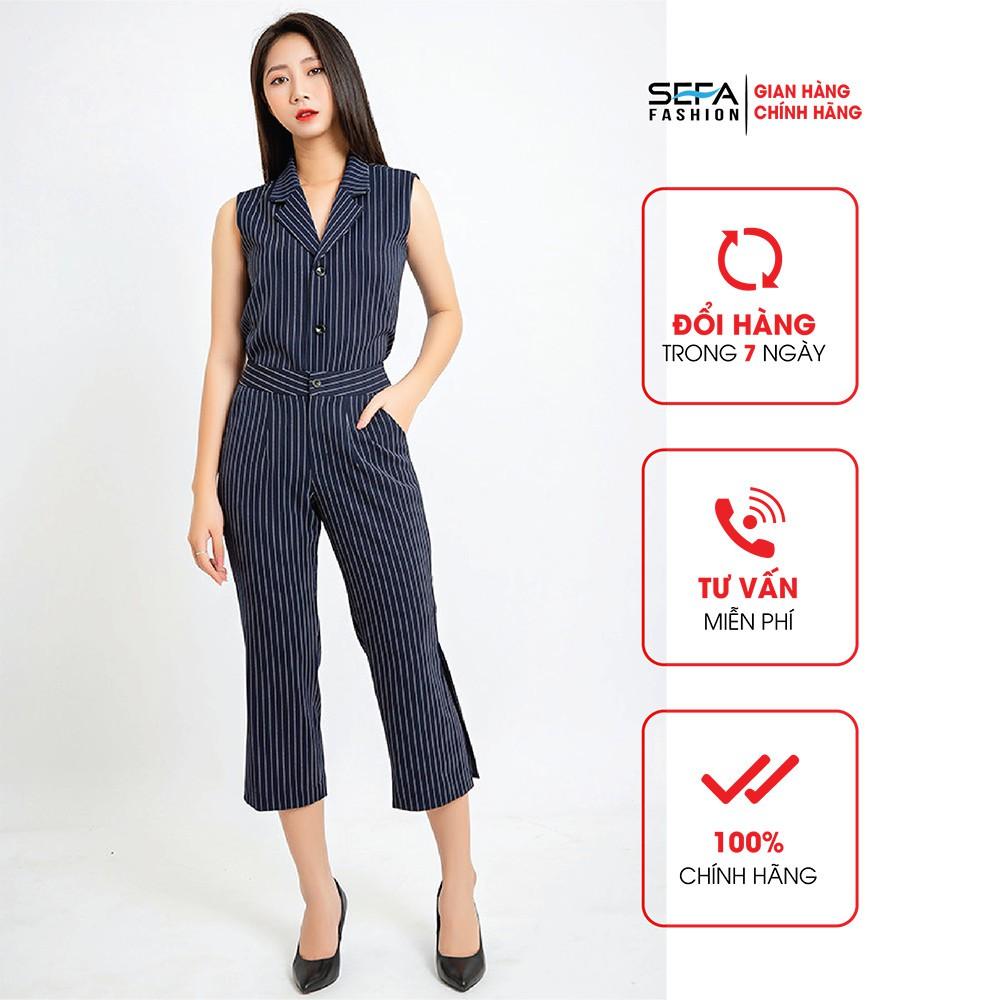 Sét áo vest kẻ quần lửng SEFA SFT6004