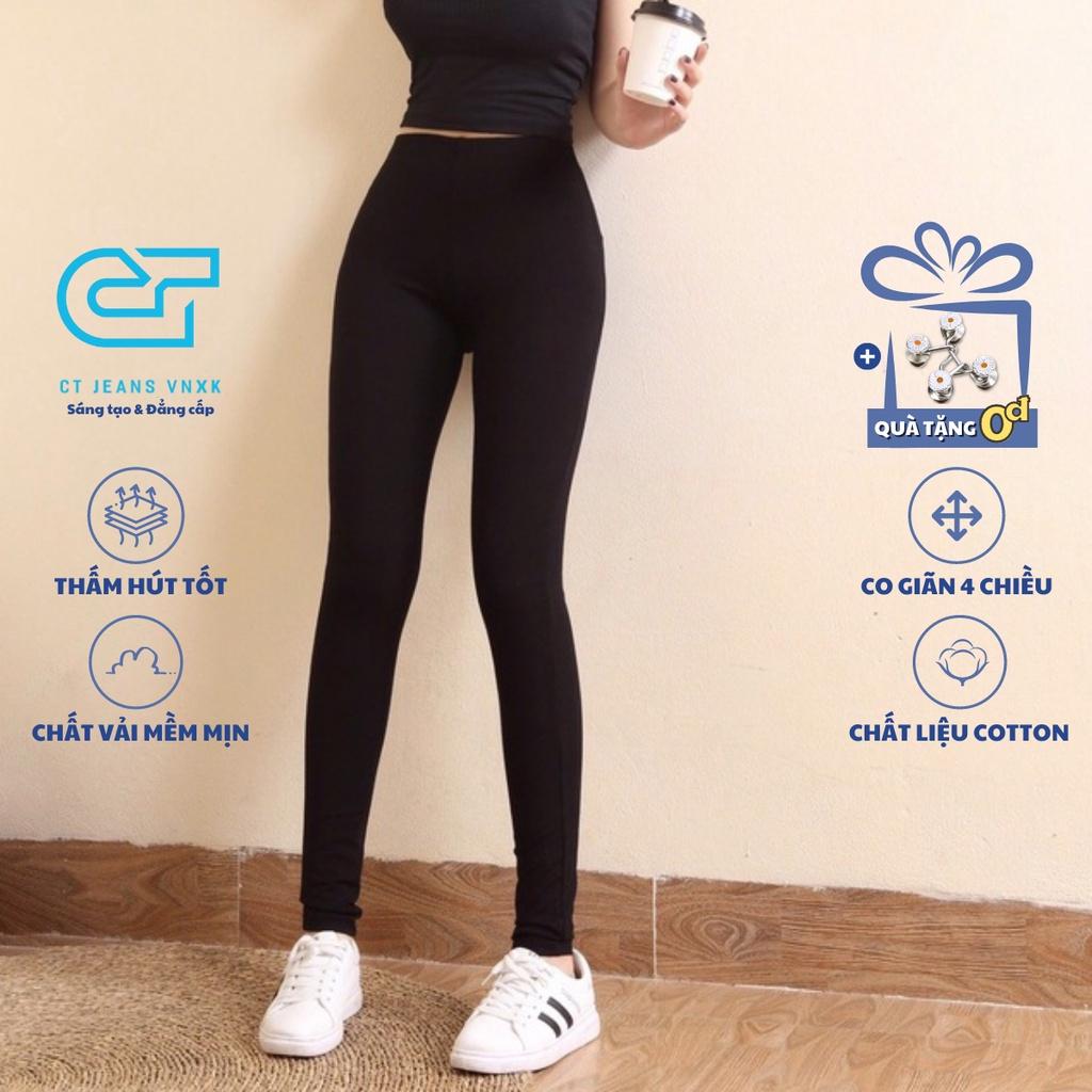 Quần legging nữ dáng dài cạp cao xuất xịn CT Jeans cao cấp lưng cao