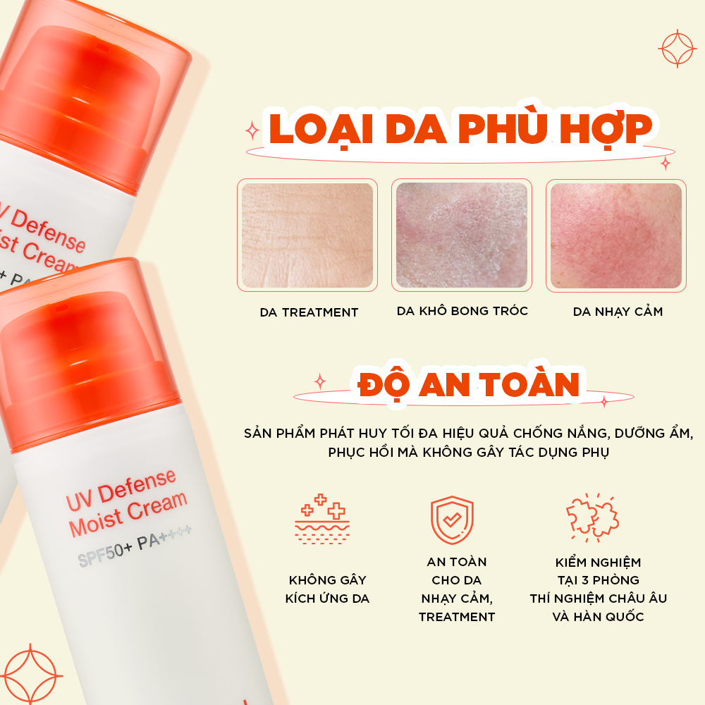 By Wishtrend Kem Chống Nắng UV Defense Moist Cream SPF50+PA++++ 50g