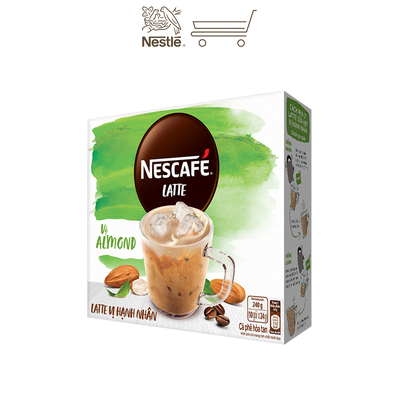 Cà phê hòa tan Nescafé Latte sữa hạt vị hạnh nhân