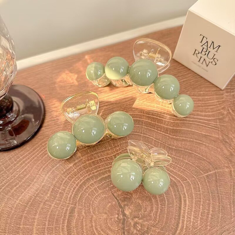 Kẹp cặp tóc càng cua hàn quốc đính ngọc trai phong cách tiểu thư cute xinh dễ thuong cho nữ màu xanh ngọc