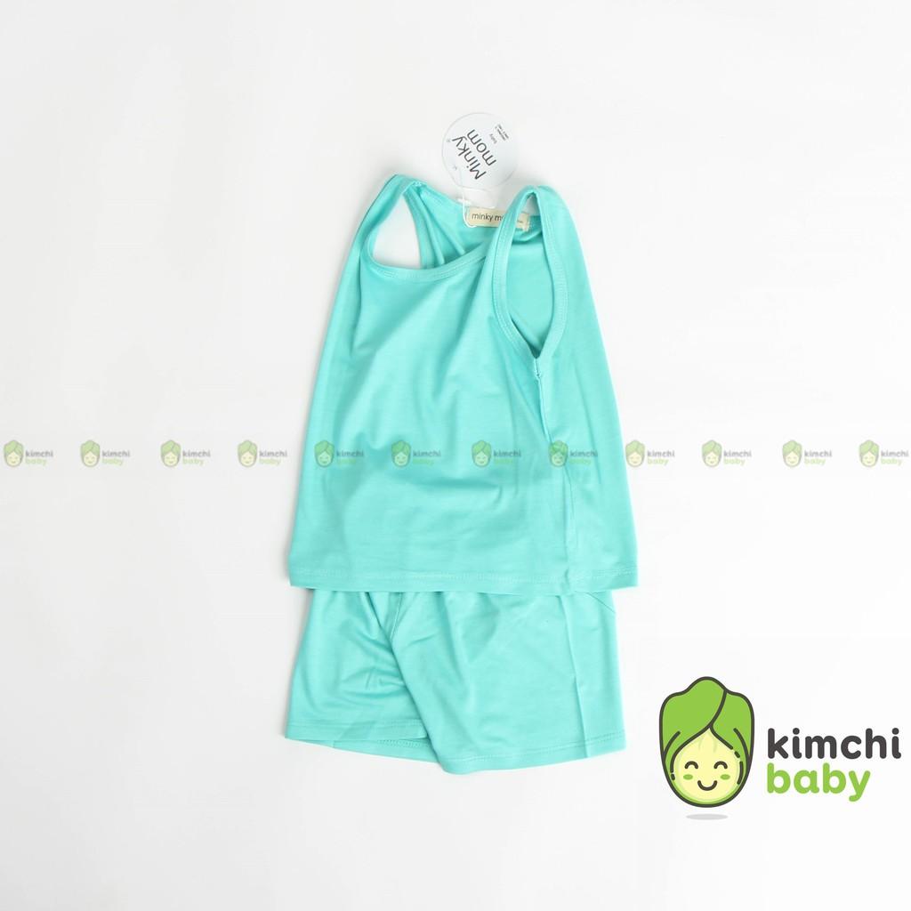 Bộ Ba Lỗ Bé Trai, Bé Gái Minky Mom Vải Thun Lạnh Basic Nhiều Màu, Bộ Quần Áo Cho Bé 3 Lỗ Mặc Hè Thoáng Mát MKM3LO2109